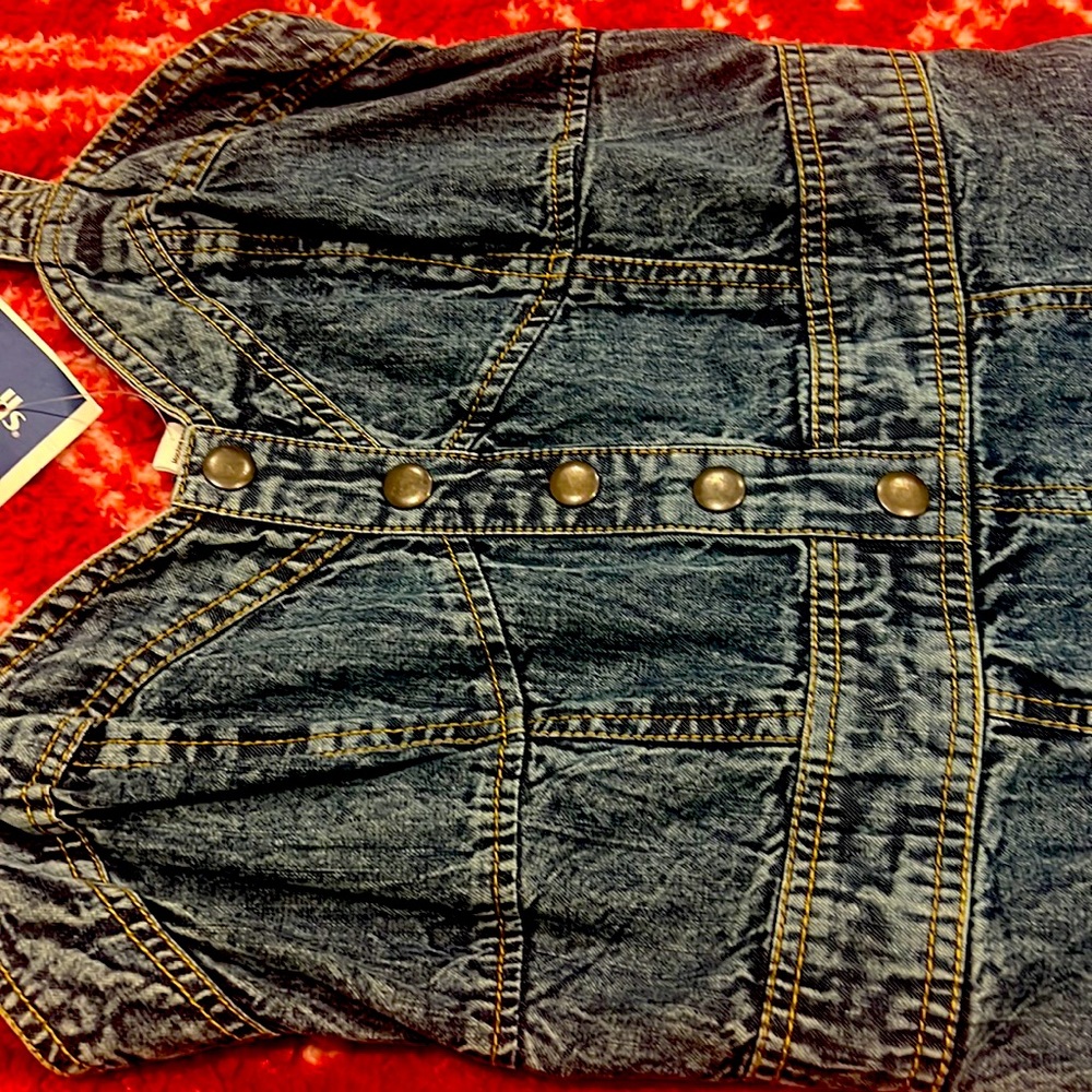 NWT. Looks like denom. sun dress. Size M. - Picture 2 of 5